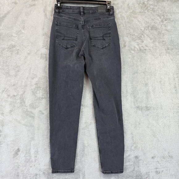 American Eagle Mom Jeans Womens Size 0 Gray Tapered Stretch Denim Ankle Pants - Picture 8 of 11